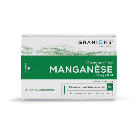 Granions manganese 0 mg1/2ml solution buvable, 30 ampoules