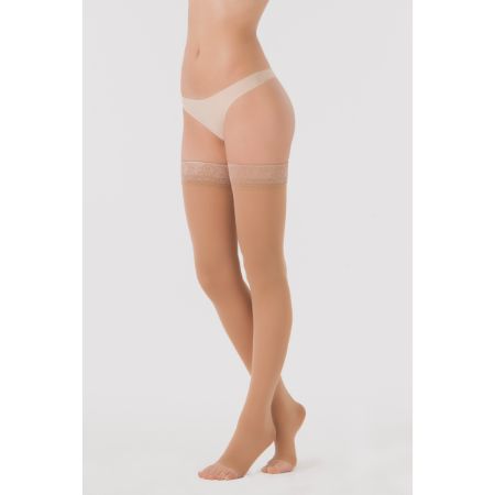 ESSENTIEL SEMI TRANSPARENT classe 3 Bas Auto Fixant Femme Pied Ouvert SL dune