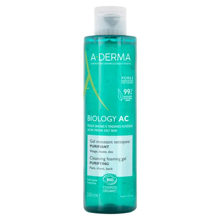 A-Derma Biology AC gel moussant nettoyant purifiant, 200 ml