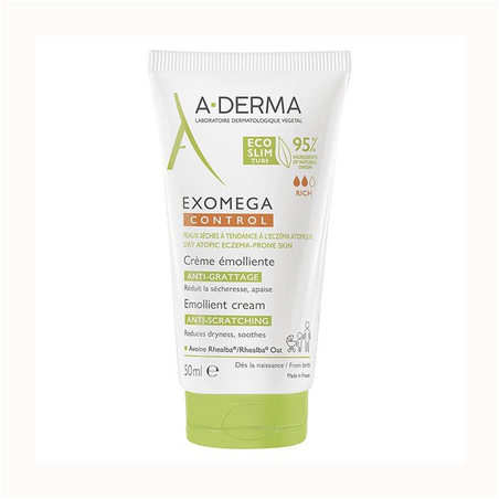 A-Derma Exomega Control Crème Émolliente Anti-Grattage, 50 ml