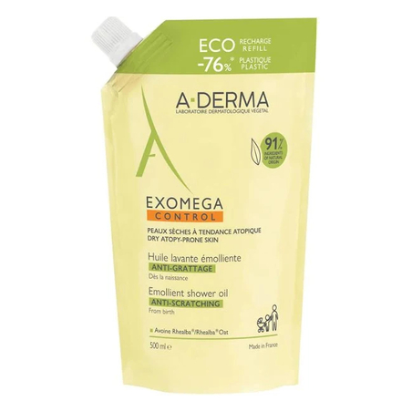 A-Derma Huile lavante émolliente anti-grattage éco recharge, 500 ml