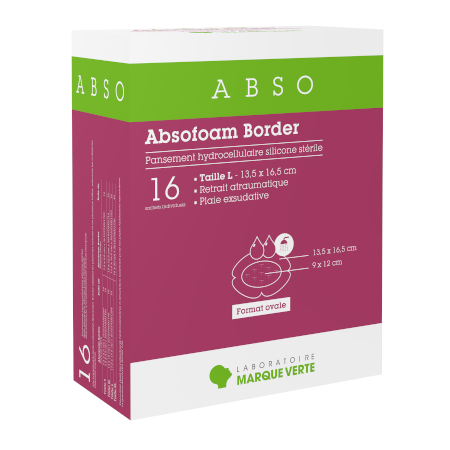 ABSOFOAM B. OVAL pansement hydrocellulaire taille L (13,5x16,5cm), boîte de 16