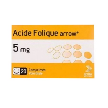 Acide folique arrow 5 mg, 20 comprimés