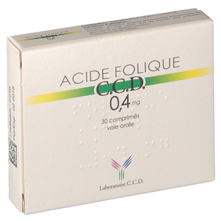 Acide folique ccd 0,4 mg, 30 comprimés
