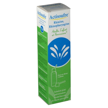 Actisoufre, flacon de 100 ml de solution pour pulvérisation buccale ou nasale