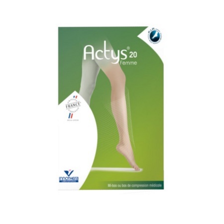 Actys 20 2 Chaussette femme Noires court, Taille 2