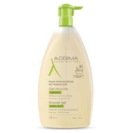 A-derma gel douche surgras au lait d'avoine - 750ml