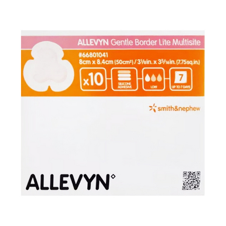 Allevyn Gentle Border Lite Multisite Pans 8 cm x 8,4 cm, 10 Pansements