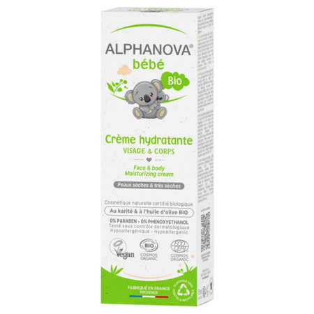 Alphanova Bébé Crème Hydratante Visage & Corps, 75 ml