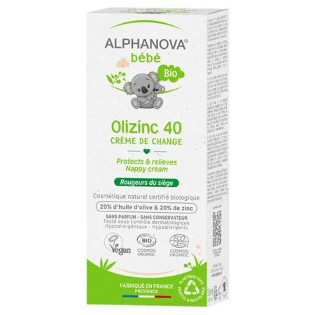 Alphanova Bébé Olizinc 40 Crème de Change, 50 g