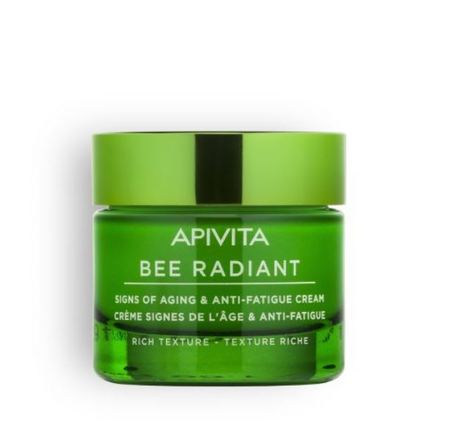Apivita Bee Radiant Crème Anti-âge et Anti-fatigue Texture Riche, 50ml