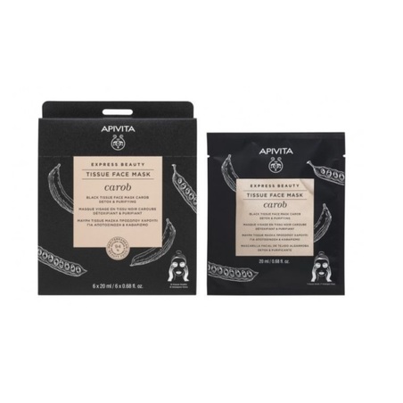 Apivita Masque Visage tissu Noir Caroube