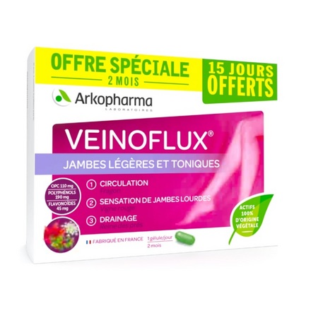 Arkopharma Veinoflux Offre spéciale 15 jours offerts, 60 gélules