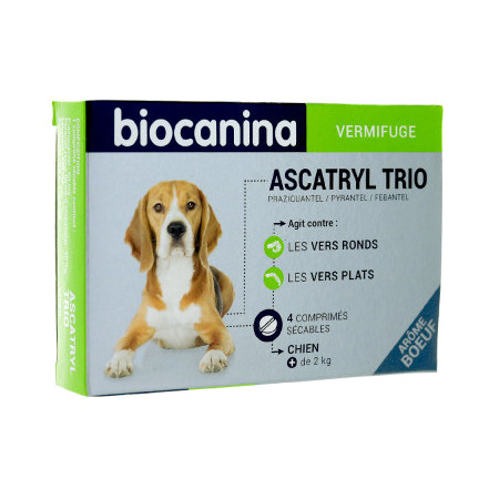 Ascatryl trio chien, boîte de 1 plaquette de 4 comprimés sécables