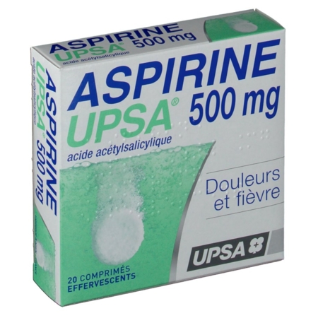 Aspirine upsa 500 mg, 20 comprimés effervescents