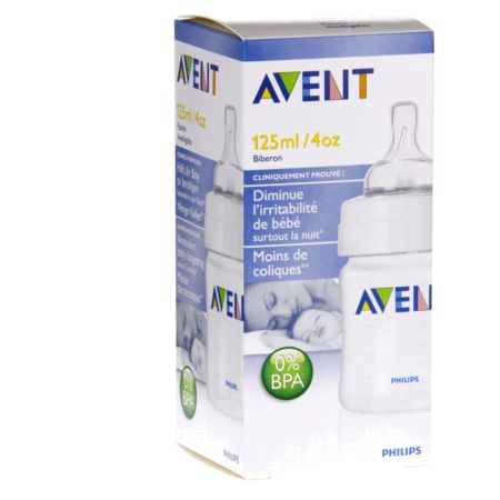 Avent allaitement au biberon 1 biberon classic 125 ml tétine débit nouveau-né