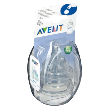 Avent allaitement au biberon tétine classic pour liquides épaissis (6 mois et +)