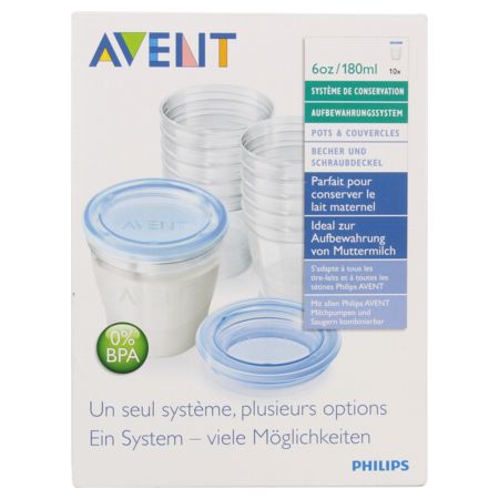 Pot de conservation 180 ml pour lait maternel - AVENT PHILIPS