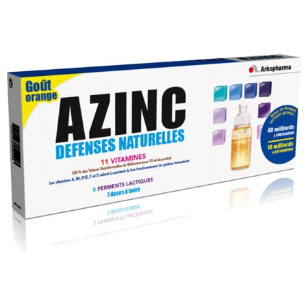 Arkopharma azinc probiotiques défenses naturelles adultes 7 doses de 7,5ml