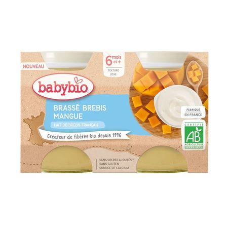 Babybio Brassé Brebis Mangue, 2x130g