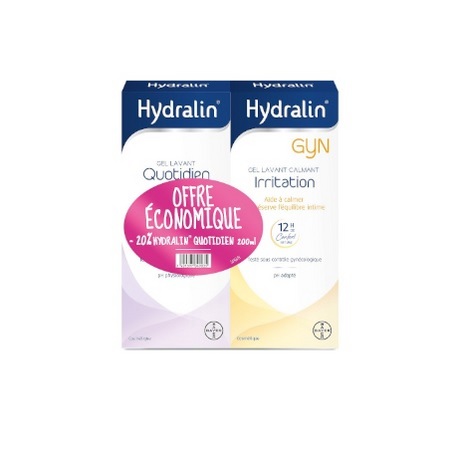 Bayer Hydralin Gel lavant Quotidien + Hydralin Gel lavant calmant Irritation, 2x200ml