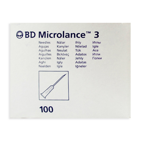 BD Microlance 3 Aiguille Hypodermique 25mm 6/10 23G Bleu, x100