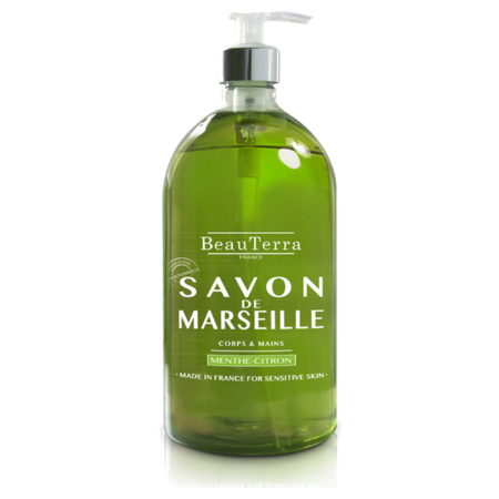 Beauterra Savon de Marseille Liquide Menthe-Citron, 1 l