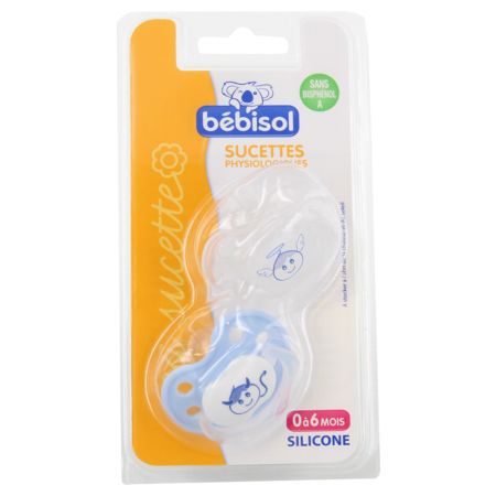 Bébisol  sucettes garcon 0-6 mois ange et démon - lot de 2 