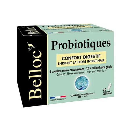 Belloc Probiotiques microbiote confort digestif, 30 gélules