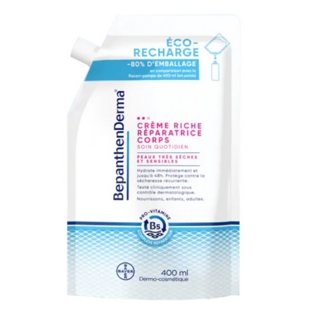 BepanthenDerma Crème Riche Réparatrice Éco-Recharge, 400 ml