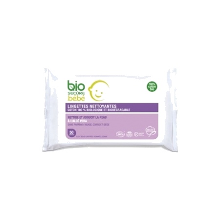 Bio secure bebe lingette biodegradable coton 50