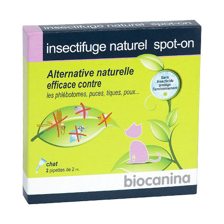Biocanina insectifuge naturel spot on chat bt 2 pipettes 2 ml