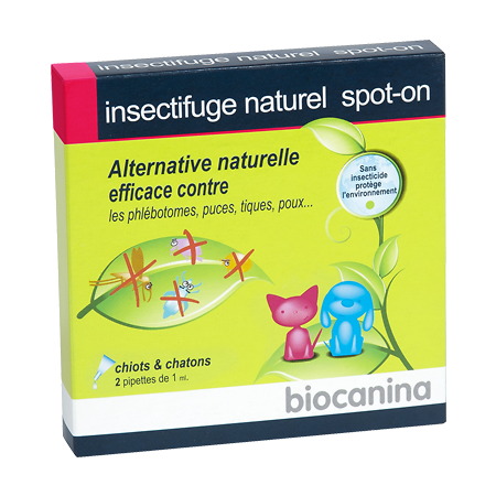 Biocanina insectifuge naturel spot on chiot – chaton bt 2 pipettes 1 ml