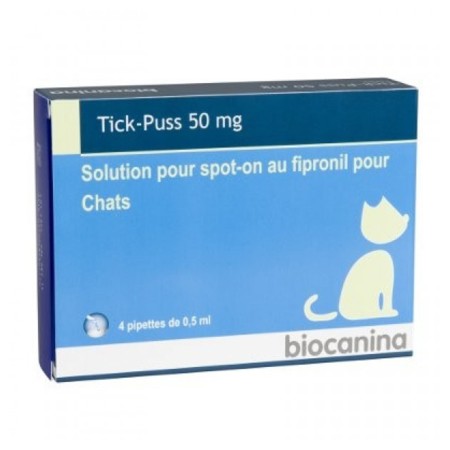 Biocanina tick puss 50mg spot on chat 0,5 ml, x 4