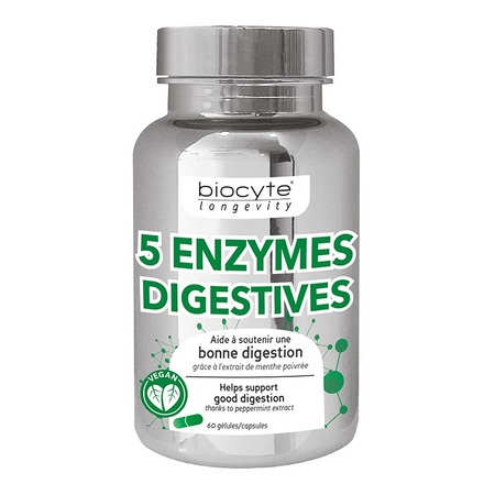 Biocyte Longevity 5 enzymes digestives, 60 gélules