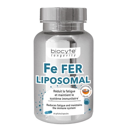 Biocyte longevity Fe Fer liposomal, 30 gélules