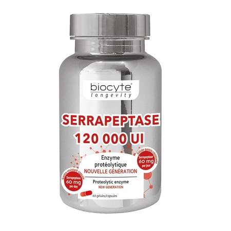 Biocyte longevity Serrapeptase, 60 gélules
