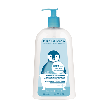 Bioderma ABCDerm Cold-Cream Cème Lavante, Flacon de 1 L