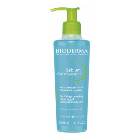 Bioderma Sebium moussant Gel nettoyant purifiant, 200 ml