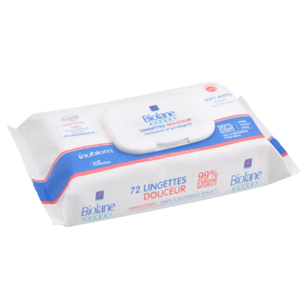 Biolane Expert Lingettes Douceur, Étui de 72 lingettes