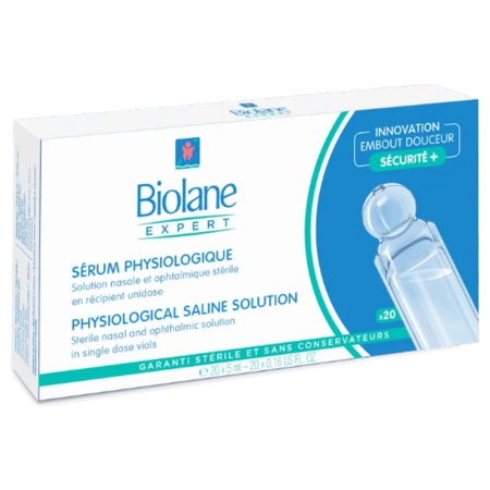 Biolane Expert Sérum Physiologique, Étui de 20 unidoses de 5 ml 