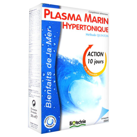 Biotechnie plasma marin hypertonique, 20 ampoules