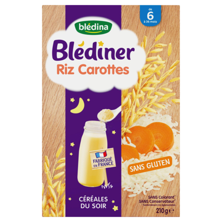 Bledina Blediner Riz Carotte, 210 g