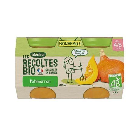 Blédina Récoltes Bio Potimarron, 2 x 130 gr