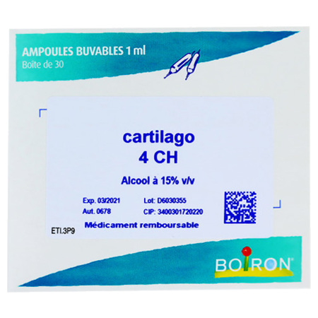 Boiron Cartilago 4 CH, 30 ampoules buvables