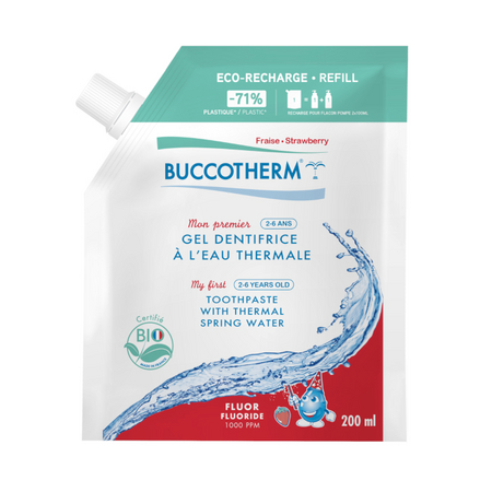 Buccotherm éco-recharge dentifrice fraise 2-6 ans, 200 ml