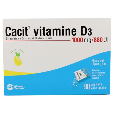 Cacit vitamine d3 1000 mg/880 ui, 90 sachets