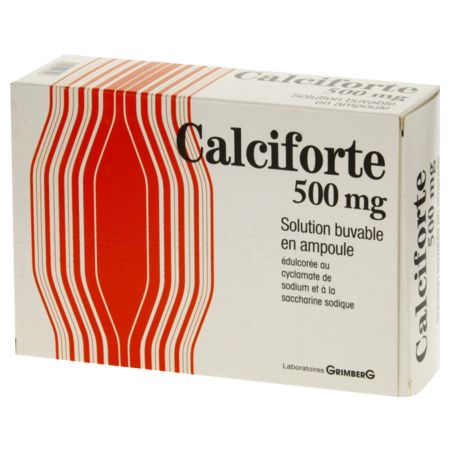 Calciforte 500 mg solution buvable, 30 ampoules