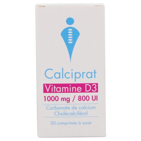 Calciprat vitamine d3 1000 mg/800 ui, 30 comprimés à sucer