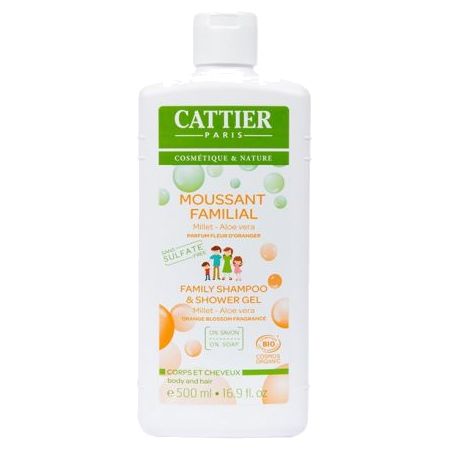 Cattier Moussant Familial Sans Sulfates Bio Corps & Cheveux, 500 ml